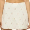 Hero Mini Skirt -Farm Rio Swimwear Shop HERO SKIRT Apparel Bottom Off White Crystal Front