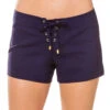 Lace Up Board Shorts -Farm Rio Swimwear Shop HJN BLUE NV Bottoms Front 93134