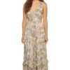 Metallic V-Neck Maxi Dress