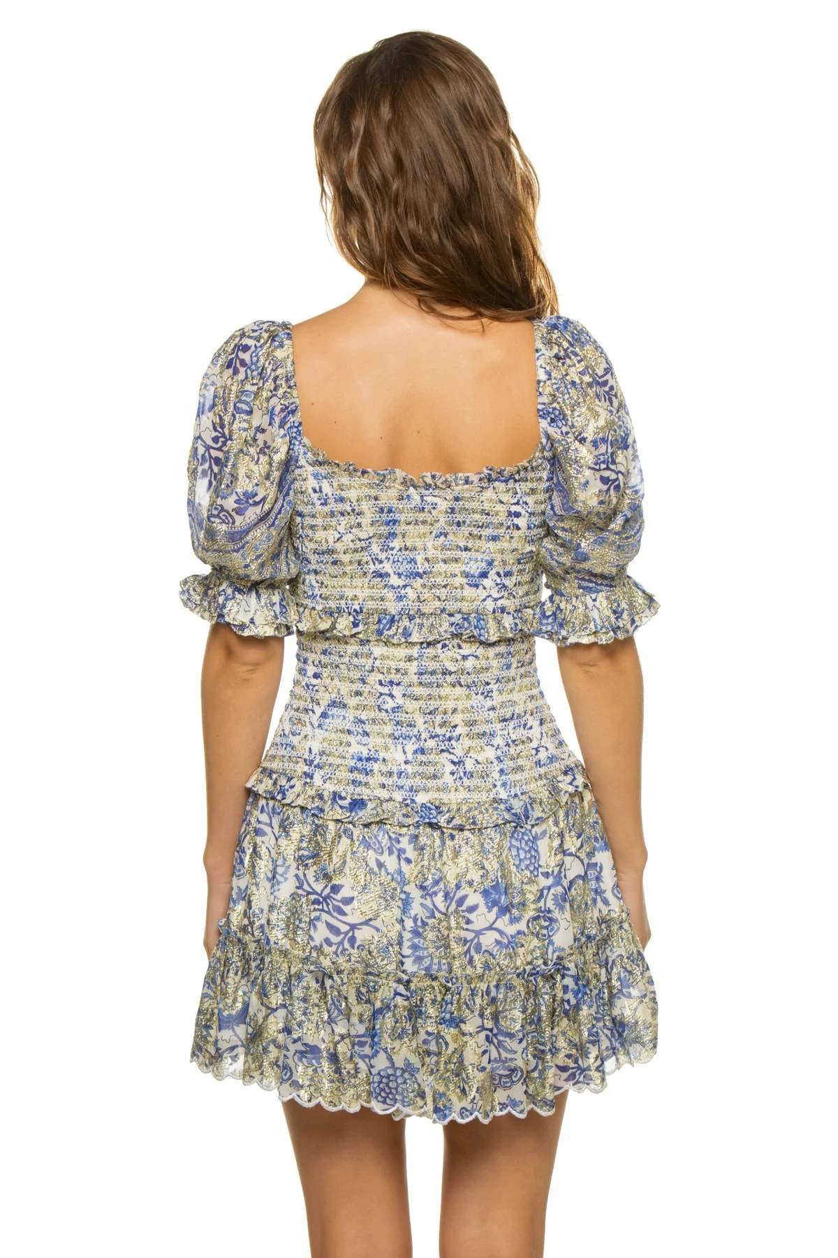 Metallic Puff Sleeve Mini Dress 4 Metallic Puff Sleeve Mini Dress - Image 2