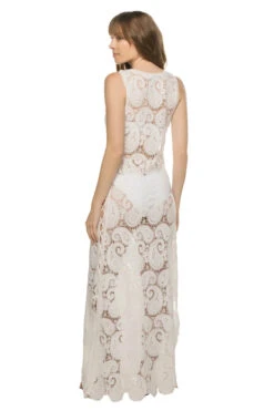 Melissa Odabash Jamie Lace Maxi Dress -Farm Rio Swimwear Shop JAMIE SS Apparel Dress White Back