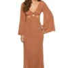 Kehlani Cut Out Maxi Dress -Farm Rio Swimwear Shop KEHLANI DRESS Apparel Dress Terracotta Front