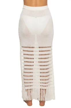 Nikki Maxi Skirt -Farm Rio Swimwear Shop NIKKI SKIRT Apparel Bottom Off White Back