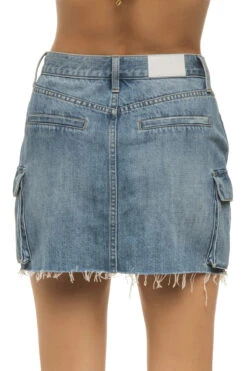 Rhea Distressed Denim Mini Skirt -Farm Rio Swimwear Shop P00031083KE Apparel Bottom Heat Back