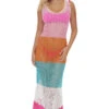 Marlo Crochet Maxi Dress -Farm Rio Swimwear Shop PIL 1262D Apparel Dress Pink Lady Front