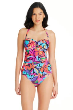 Bold Rush Molded Bandeau Tankini Top -Farm Rio Swimwear Shop RBBR24467 Tankini Top Multi Front1
