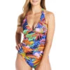 Night Safari Halter Tankini Top -Farm Rio Swimwear Shop RBNS23414 Tankini Top Multi Front