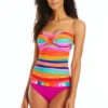 Winning Streak Molded Bandeau Tankini Top -Farm Rio Swimwear Shop RBWS23467 Tankini Top Multi Front