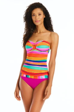 Winning Streak Molded Bandeau Tankini Top