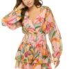 Long Sleeve Mini Dress -Farm Rio Swimwear Shop RS RIO 2009 Apparel Dress Multicolored Trpical Front