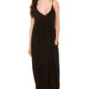 ELAN Spaghetti Strap Bubble Maxi Dress -Farm Rio Swimwear Shop RY5060 Apparel Dress Black Front