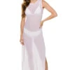Terri Mesh Maxi Dress 1 Terri Mesh Maxi Dress -Farm Rio Swimwear Shop SFM134WHT Apparel Dress White Front