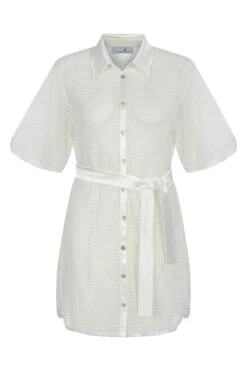 Camila Mini Dress -Farm Rio Swimwear Shop SHORT SHEER W BELT Apparel Dress Snow White Laydown