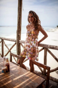 Vana Crochet Mini Dress -Farm Rio Swimwear Shop SP23 HFK837 Apparel Dress Lollipop Lifestyle