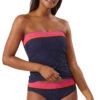 Tommy Bahama Colorblock Bandini Molded Bandeau Tankini Top -Farm Rio Swimwear Shop SS100238 Tankini Top Passion Pink Front