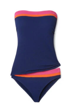 Tommy Bahama Colorblock Bandini Molded Bandeau Tankini Top -Farm Rio Swimwear Shop SS100238 Tankini Top Passion Pink Laydown