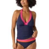 Tommy Bahama Color Block Halter Tankini Top -Farm Rio Swimwear Shop SS100368 Tankini Top Passion Pink Front