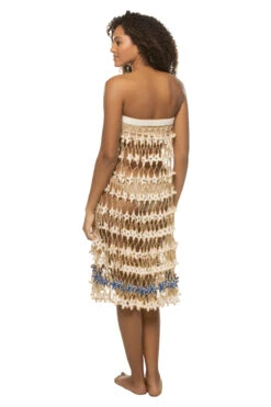 Star Crochet Midi Skirt -Farm Rio Swimwear Shop SS23CS19 Apparel Bottom Snow White Back1