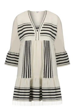 Eshe Flutter Mini Dress 7 Eshe Flutter Mini Dress -Farm Rio Swimwear Shop SW2303 Apparel Dress Black Laydown