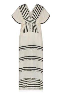 Eshe Long Caftan 7 Eshe Long Caftan -Farm Rio Swimwear Shop SW2305 Apparel Dress Black Laydown