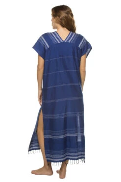 Inku Midi Dress -Farm Rio Swimwear Shop SW2321 Apparel Dress Blue Back