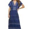 Inku Midi Dress -Farm Rio Swimwear Shop SW2321 Apparel Dress Blue Front