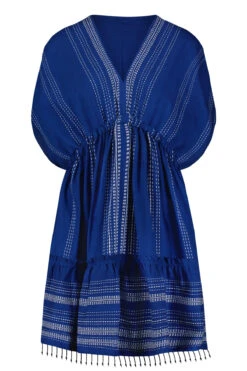 Inku Plunge Mini Dress -Farm Rio Swimwear Shop SW2324 Apparel Dress Blue Laydown