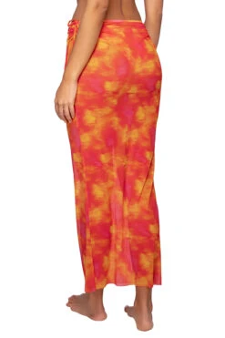 Tamarindo Mesh Midi Skirt -Farm Rio Swimwear Shop UL198SUNSE Apparel Bottom Sunseeker Back