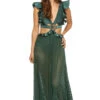 Patbo X Alessandra Ambrosio Beach Dress -Farm Rio Swimwear Shop VEL21686US Apparel Dress Palace Green Front2