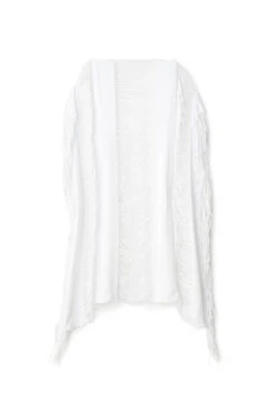 Fringe High Neck Tunic -Farm Rio Swimwear Shop WAT 427T Apparel Dress White Laydown