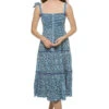 Triny Midi Dress -Farm Rio Swimwear Shop WTYS23MBPQB Apparel Dress Blue Paquerette Front