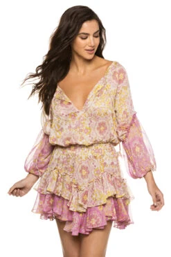 Viviana Ruffle Mini Dress -Farm Rio Swimwear Shop XIDR8120 Apparel Dress Flora Medallion Mix Front1