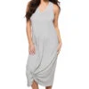 Reverie Knot Triblend Tank Dress -Farm Rio Swimwear Shop ZD212794 Apparel Dress Soft Sage Front